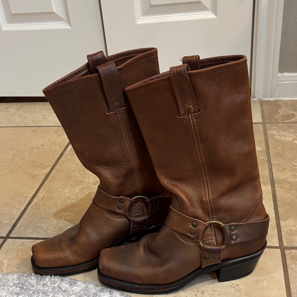 Frye Brown Leather Heeled Boots